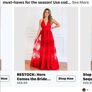 Casual red dress long